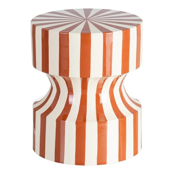 Mesita Auxiliar Circus Vintage Rayas Terracota