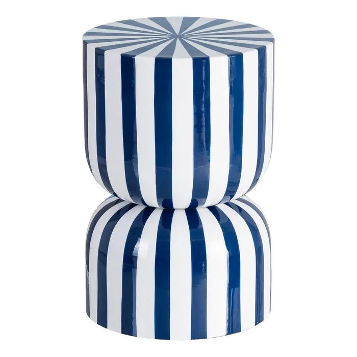 Mesita Auxiliar Circus Vintage Rayas Azules