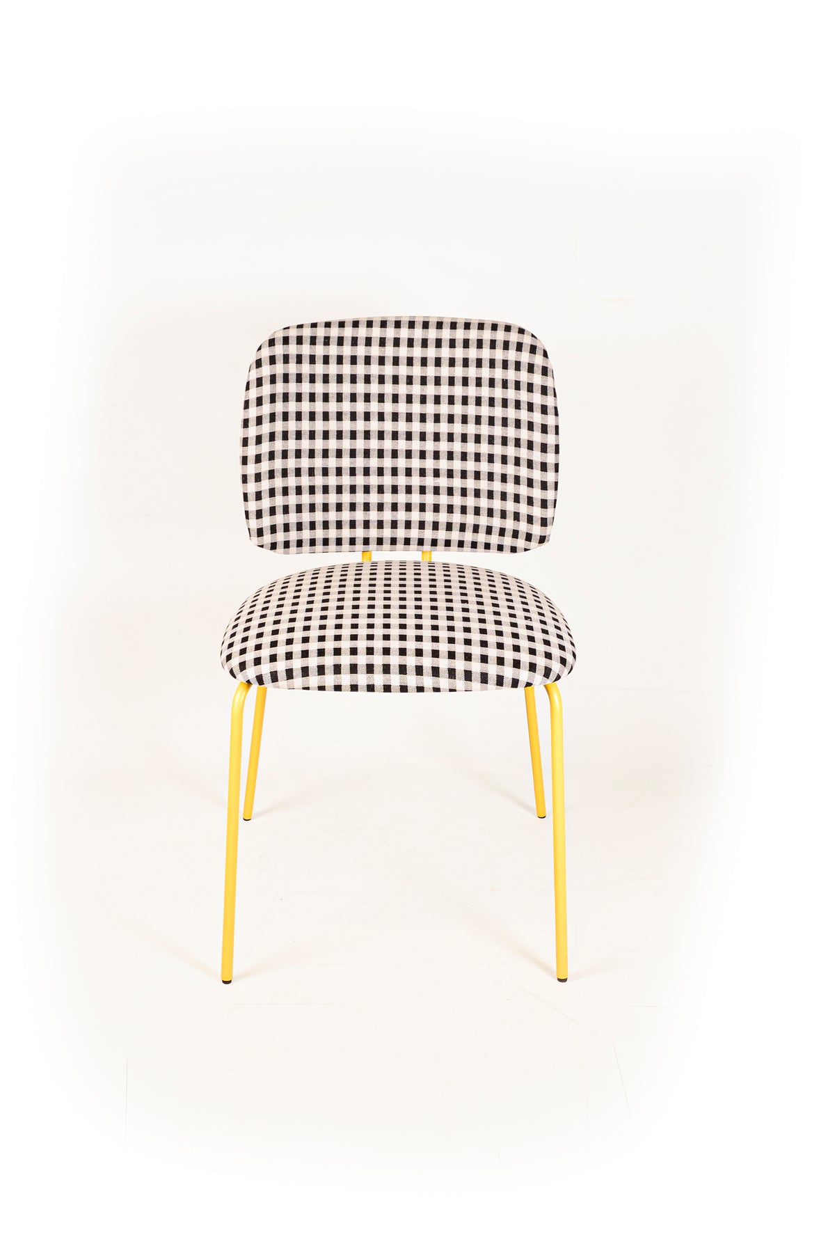 Silla Clarita Amarilla Tapizado Vichy