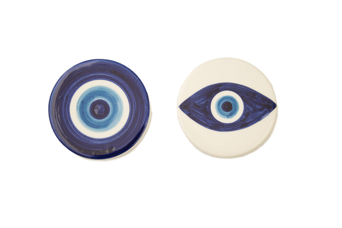 Ensemble de 2 sous-verres en céramique (yeux)