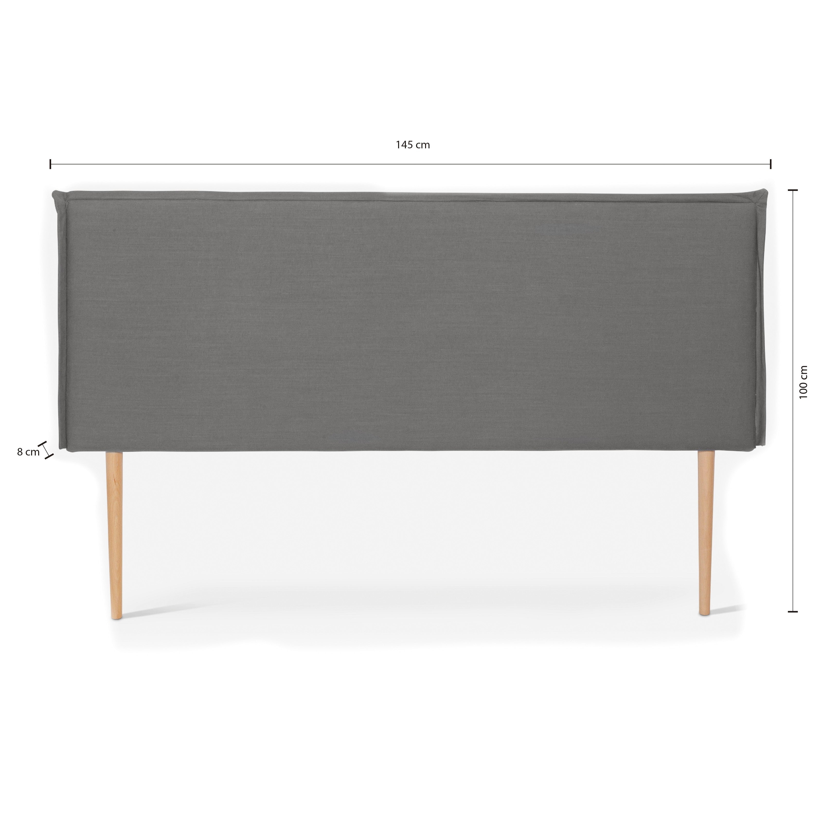 Linen upholstered headboard 135 Edmond Gray