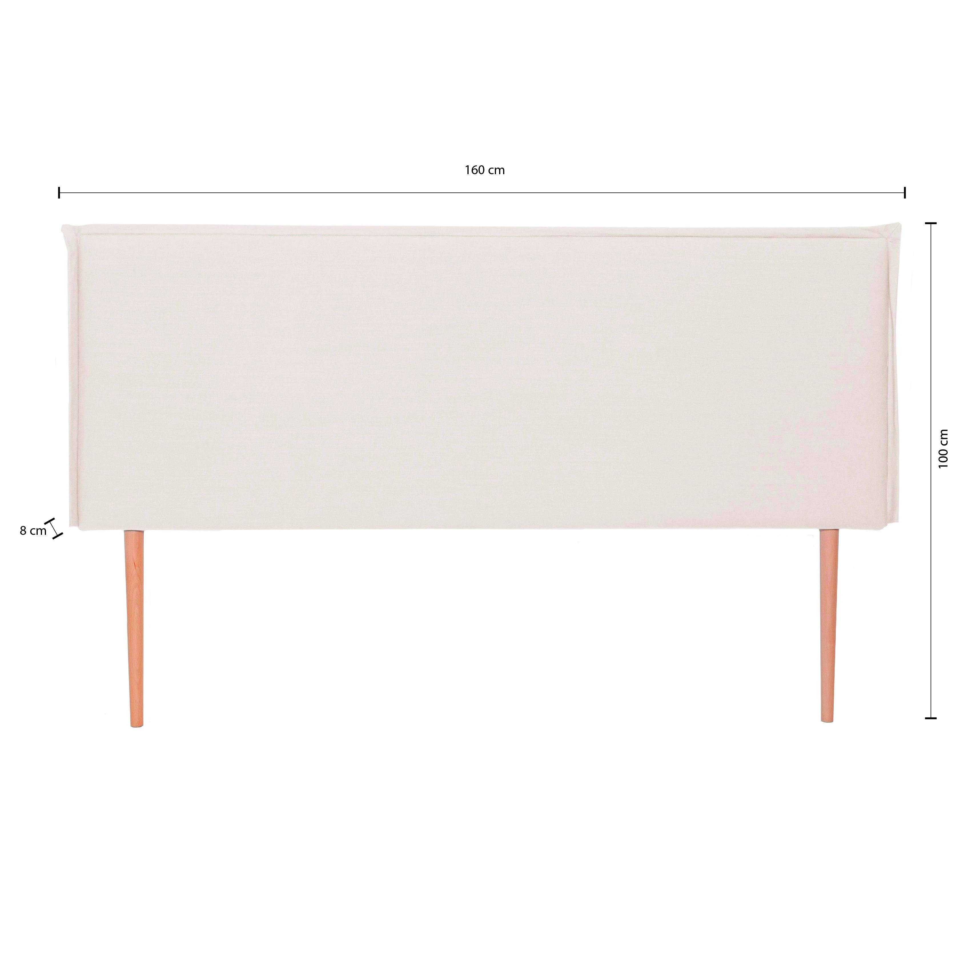 Linen upholstered head 150 natural Edmond