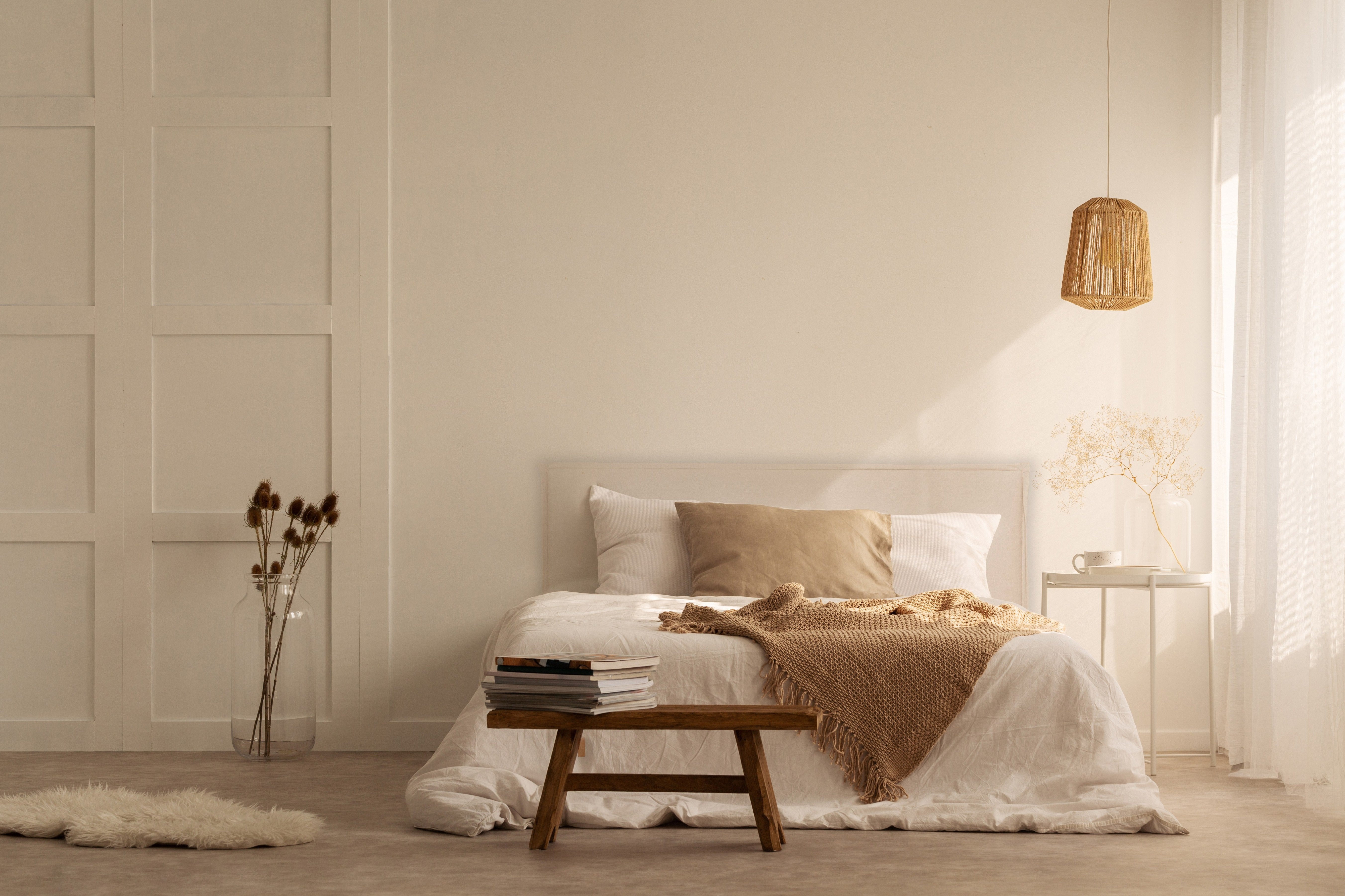 Linen upholstered head 150 natural Edmond