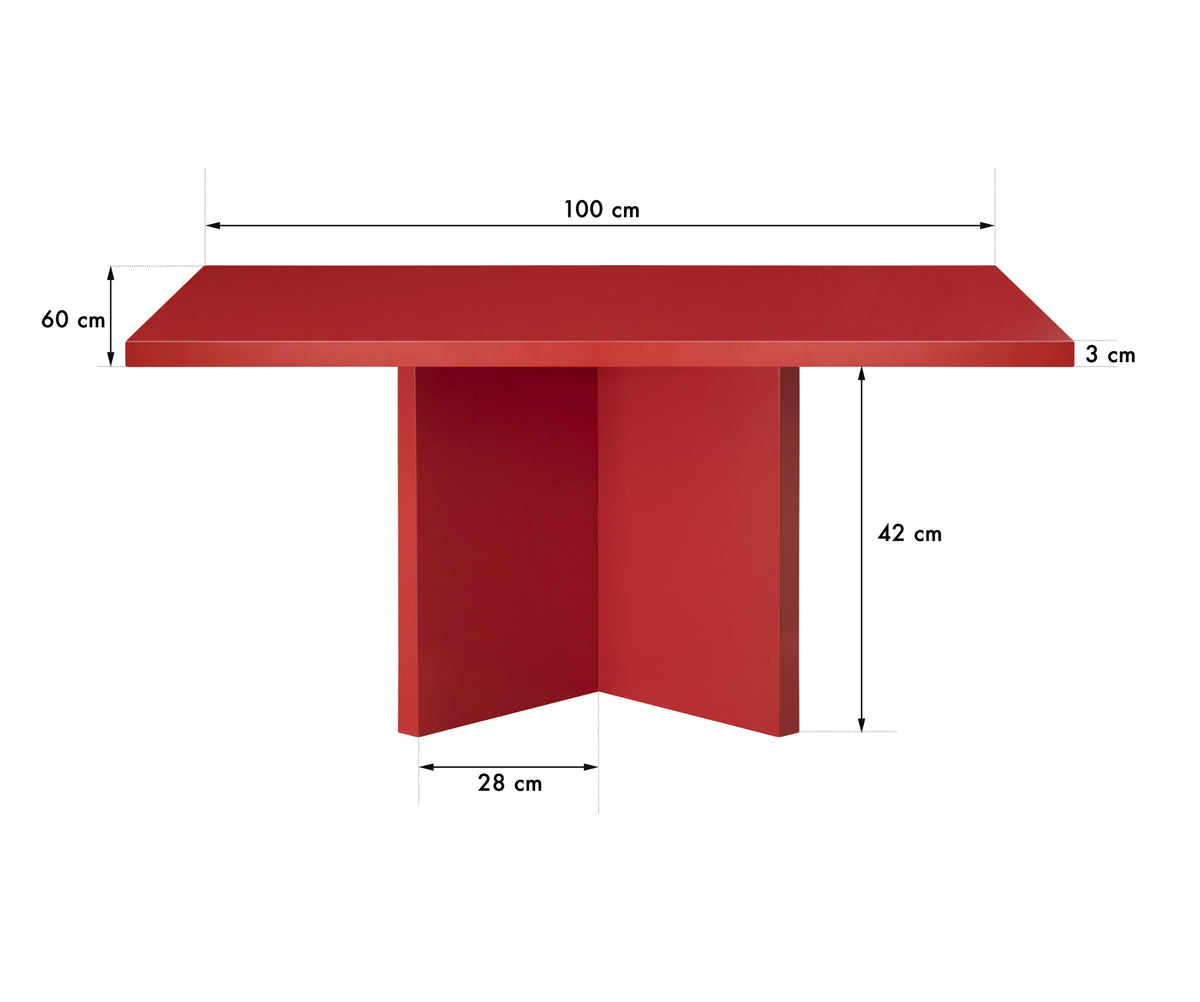 Mesa baja rectangular Charla Flame 100x60