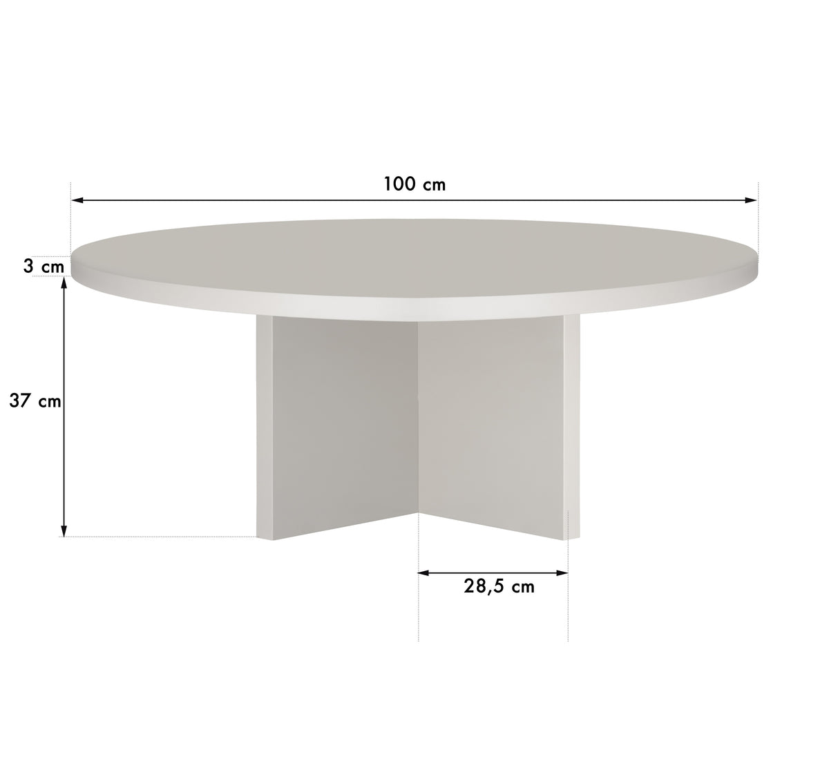 Round lower table Pause Taupe
