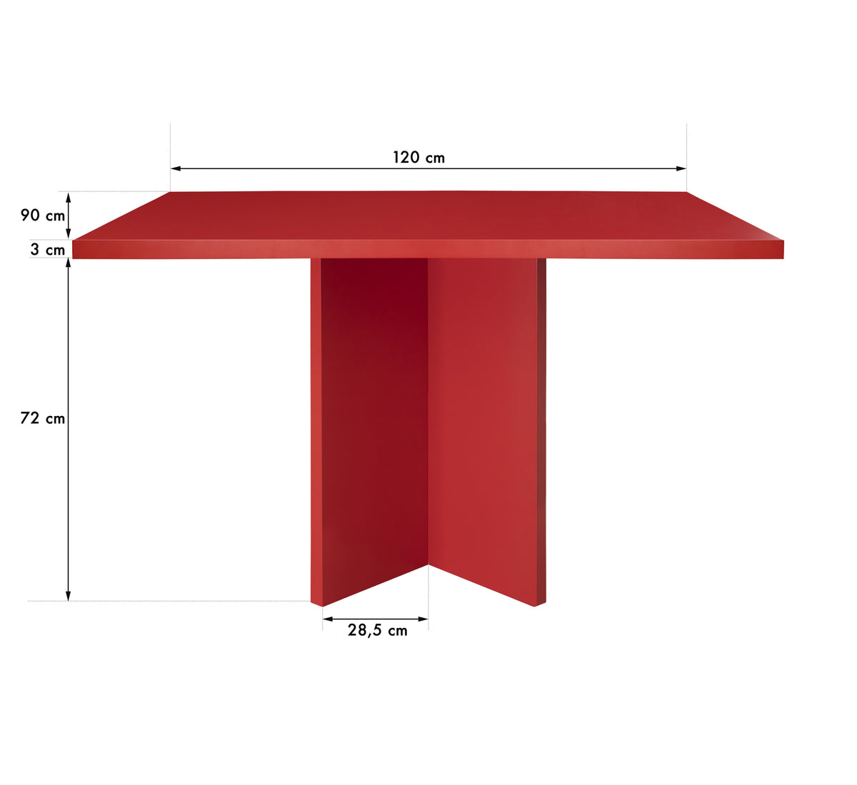 Mesa de comedor rectangular Matilda Flame 120x90