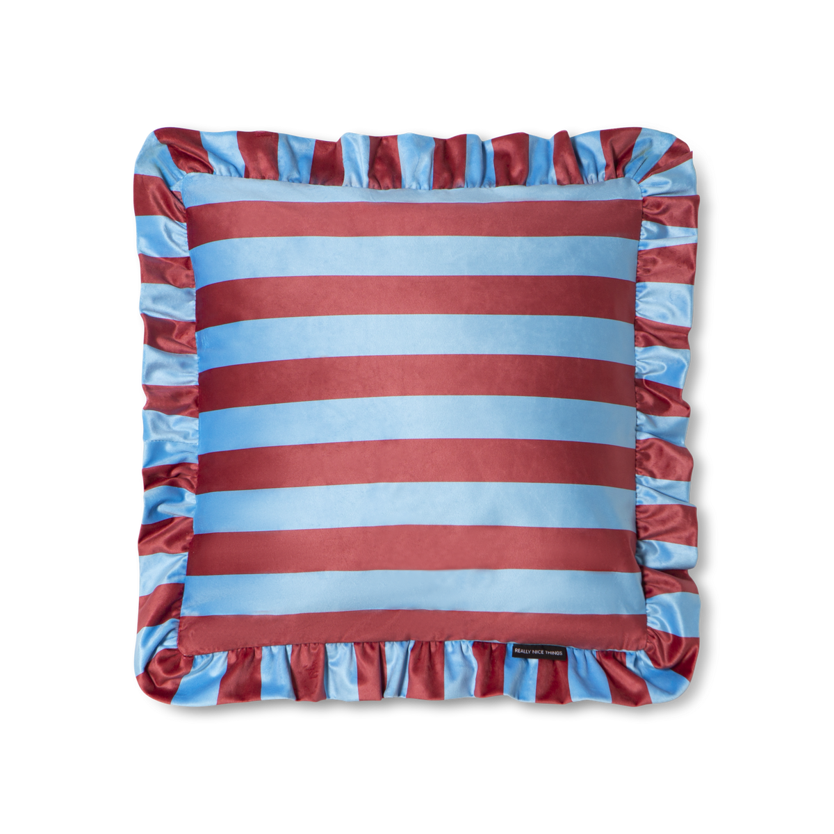 Cojín Ruffle velvet Blue-Wine