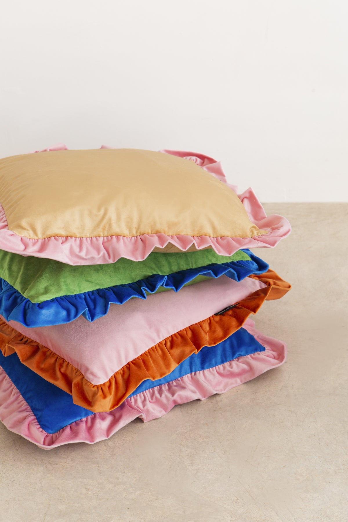 Cojín Ruffle Velvet Orange - Rose Pink
