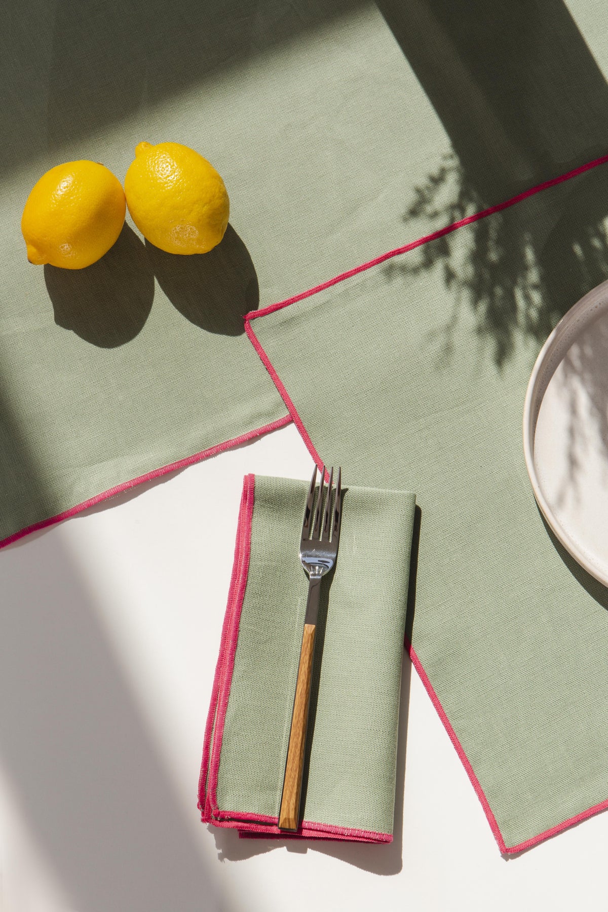 Set 2 individuales Contrast Edge Acqua