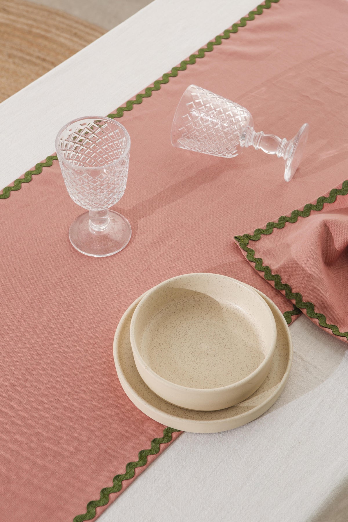 Set 2 Caminos de mesa Wavy Pink