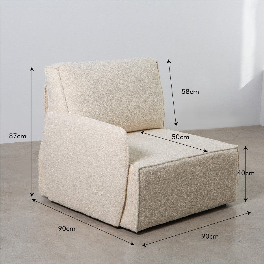 Sofa Modular Lea 3 plazas Chaiselongue Snow