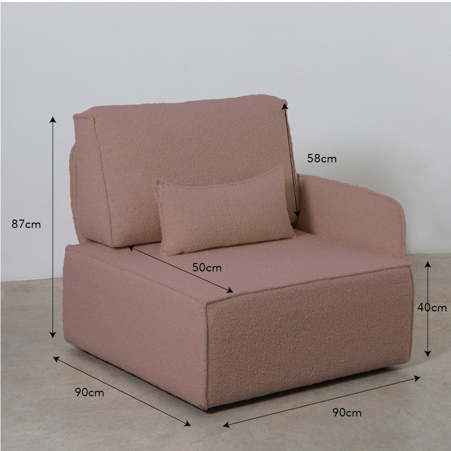 Sofa Modular Lea 2 plazas Chaiselongue sotf Pink