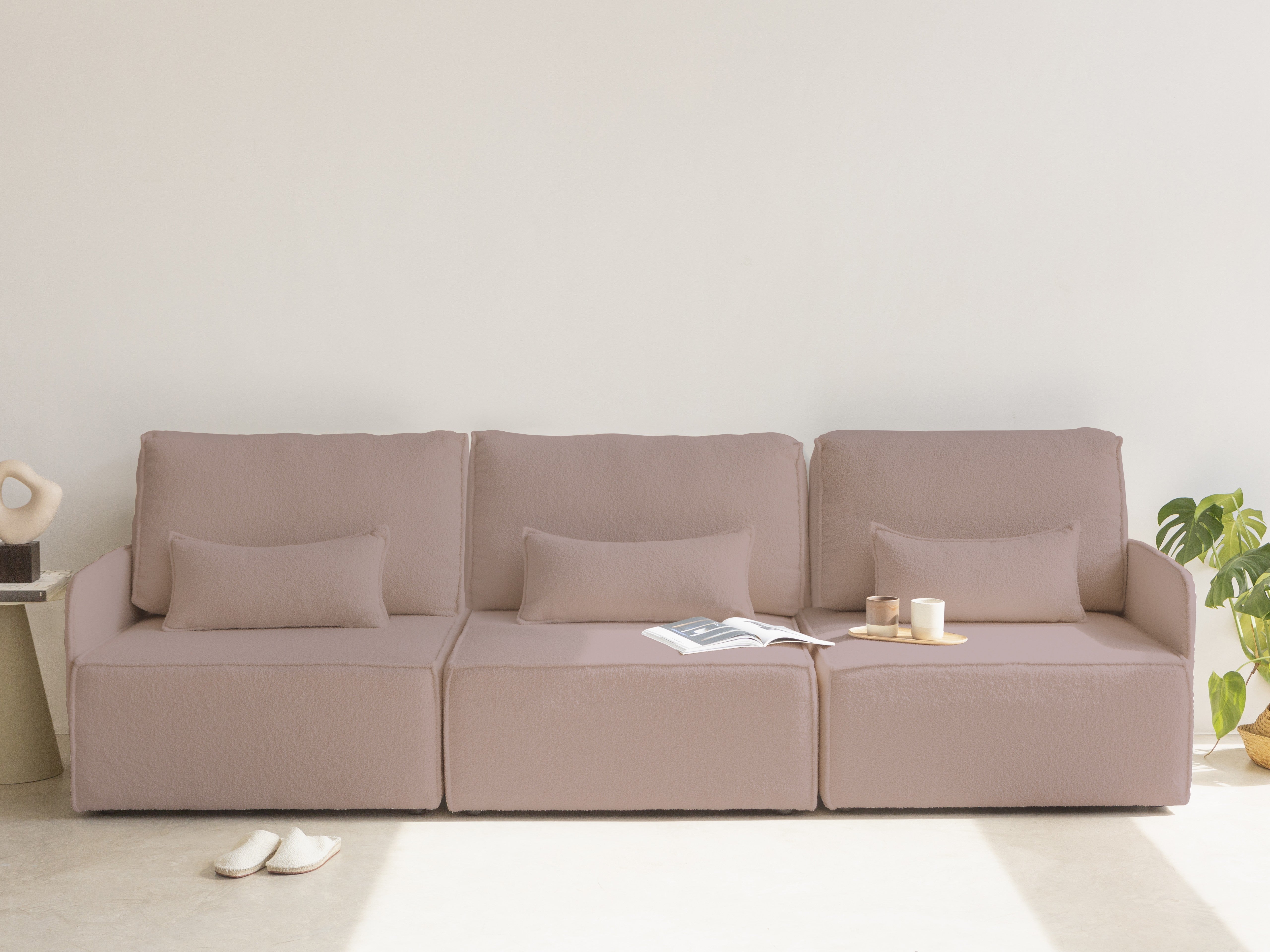 Sofa Modular Lea 3 plazas Chaiselongue Soft Pink