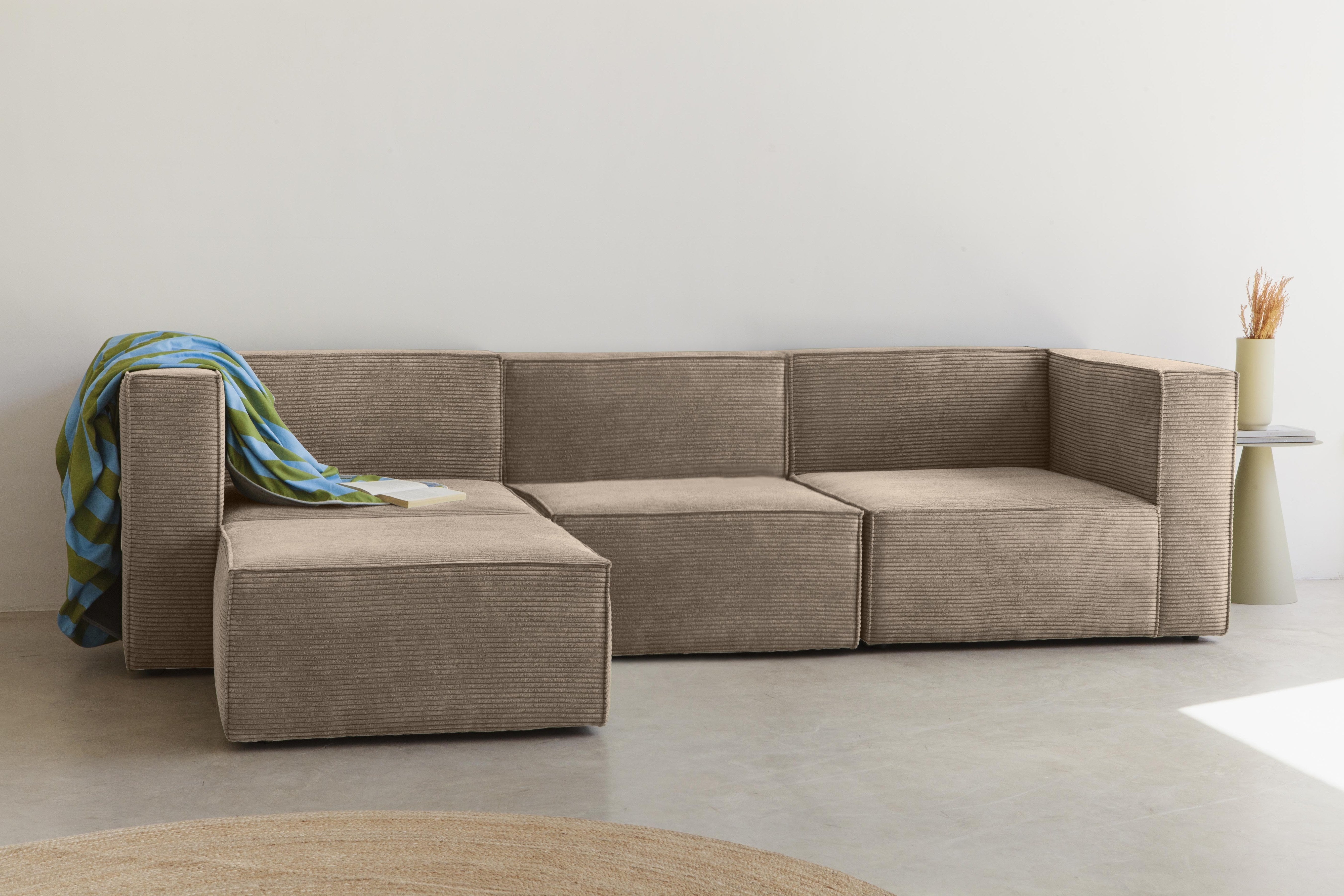 Sofa Harper 4 plazas Chaiselongue Marron