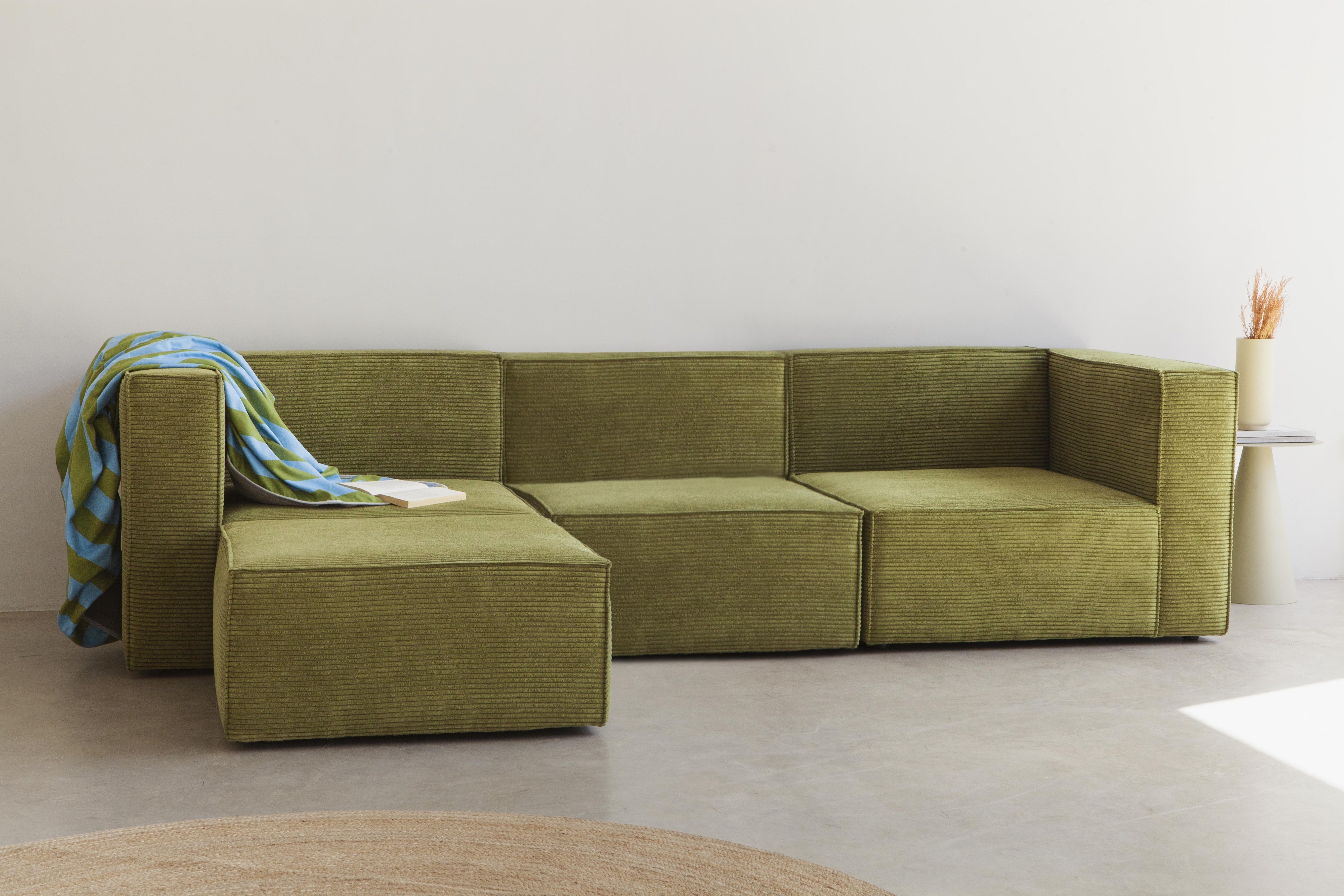 Sofa Harper 4 plazas Chaiselongue Verde