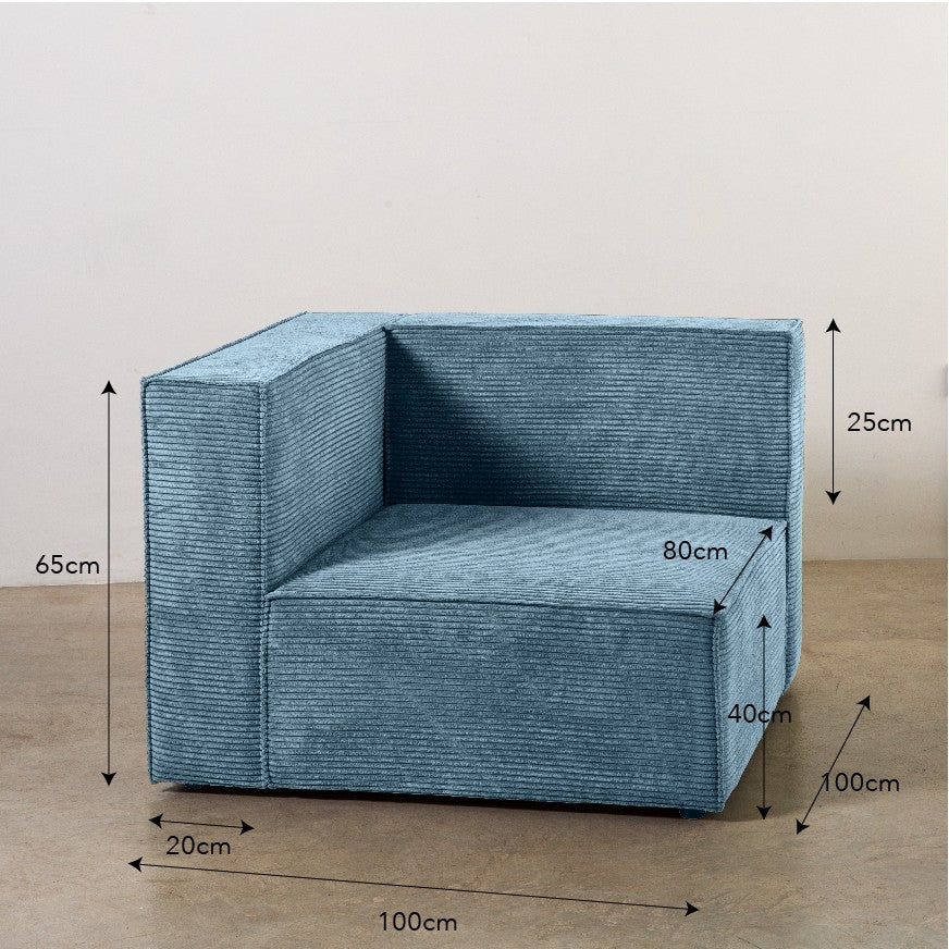 Sofa Harper 4 plazas Chaiselongue Azul