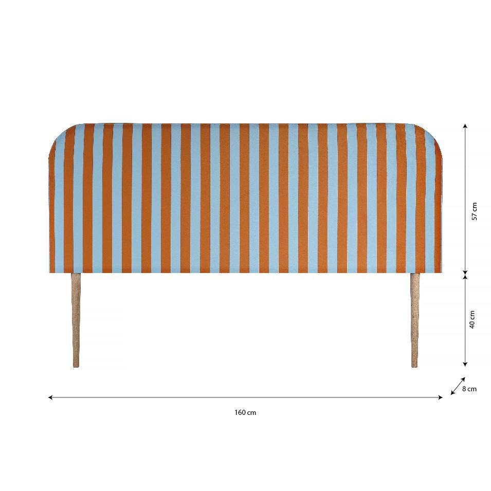 Cabecero Eddie Tapizado Velvet (Stripes Copper Blue)