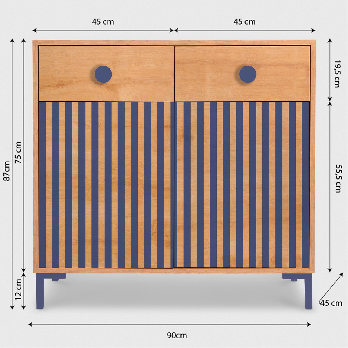 Comoda Alise Roble Pruss Stripes