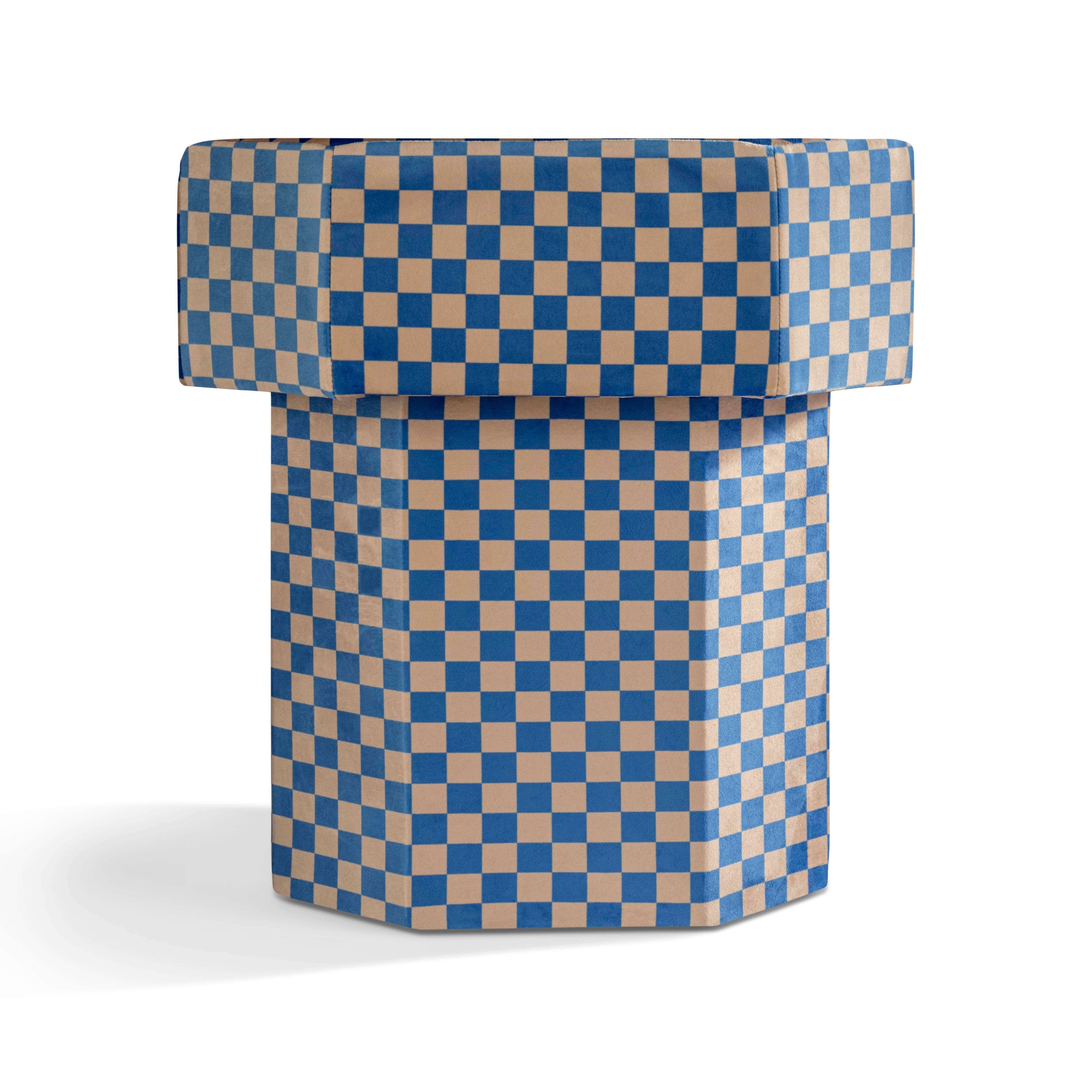 Viva Bench checkerboard rose et bleu