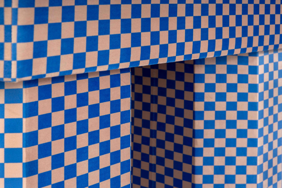 Viva Bench checkerboard rose et bleu