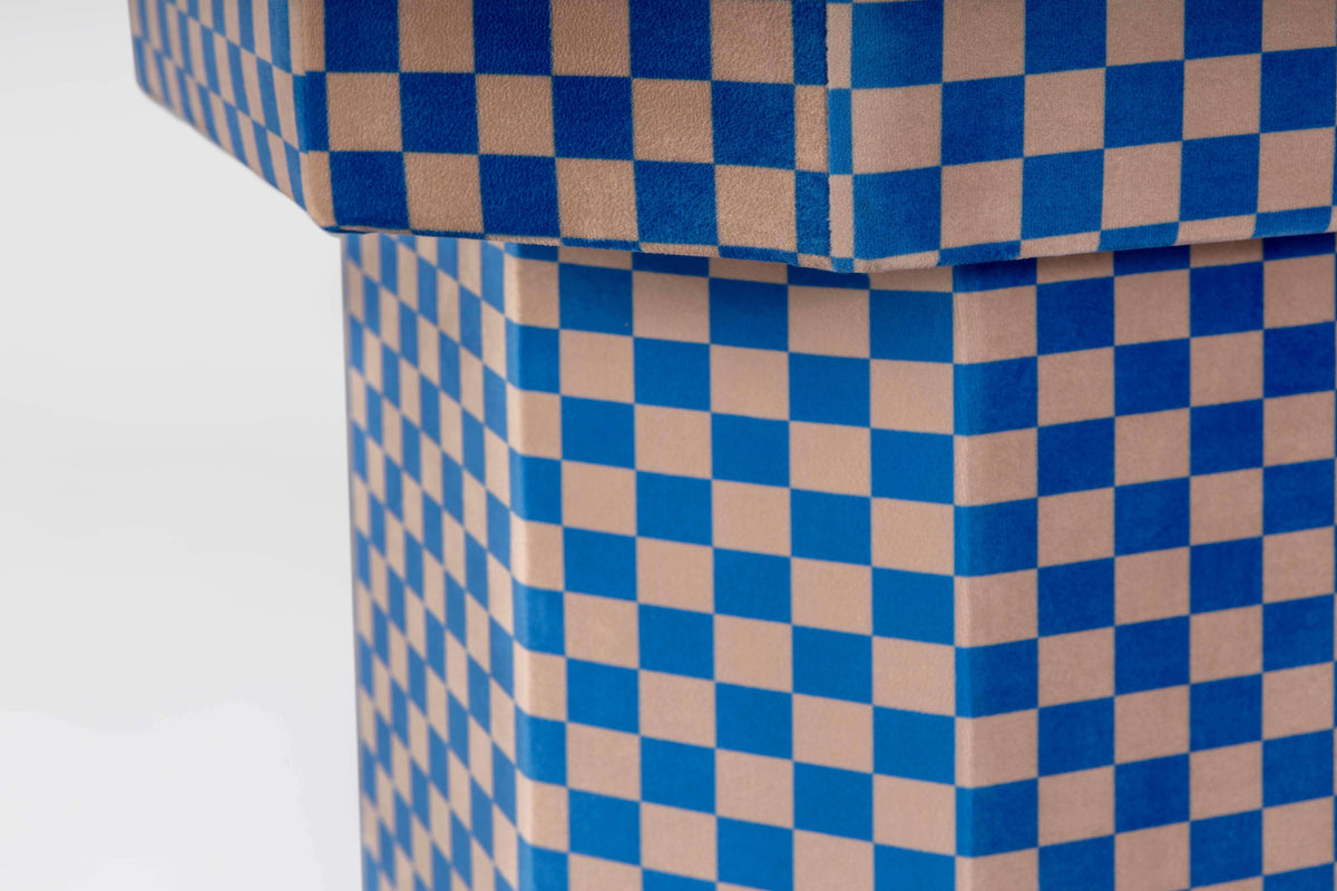 Viva Bench checkerboard rose et bleu