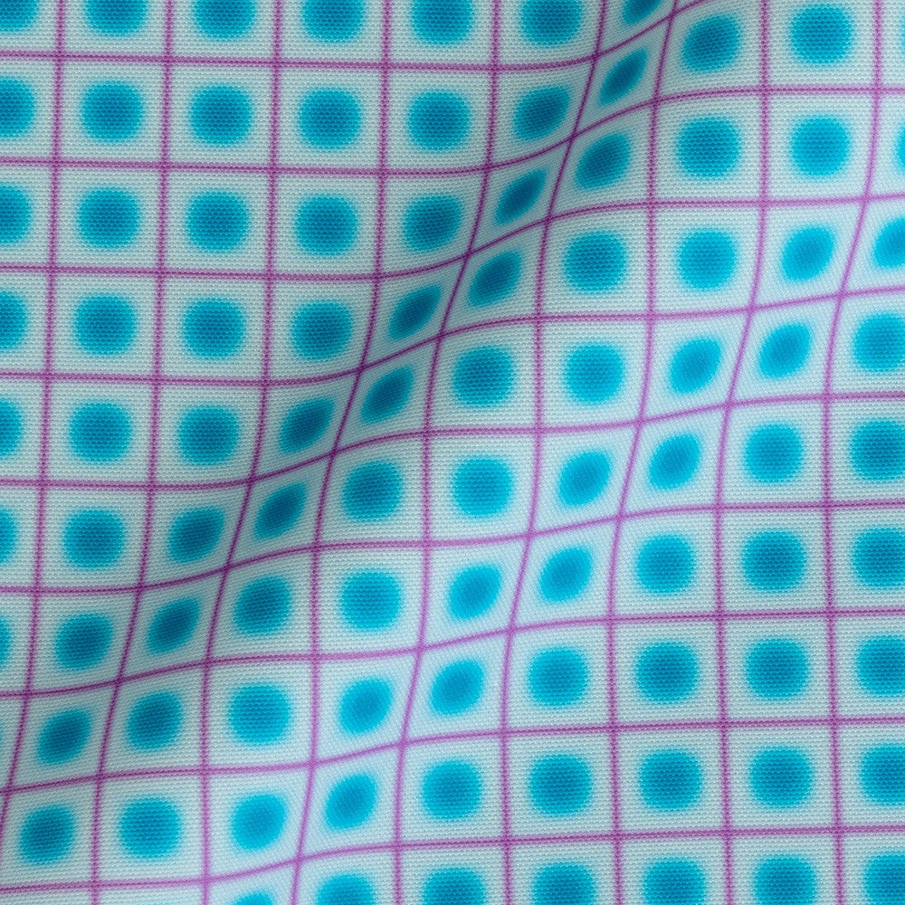Tissu d'extérieur Lunar Grid Bleu Lilas