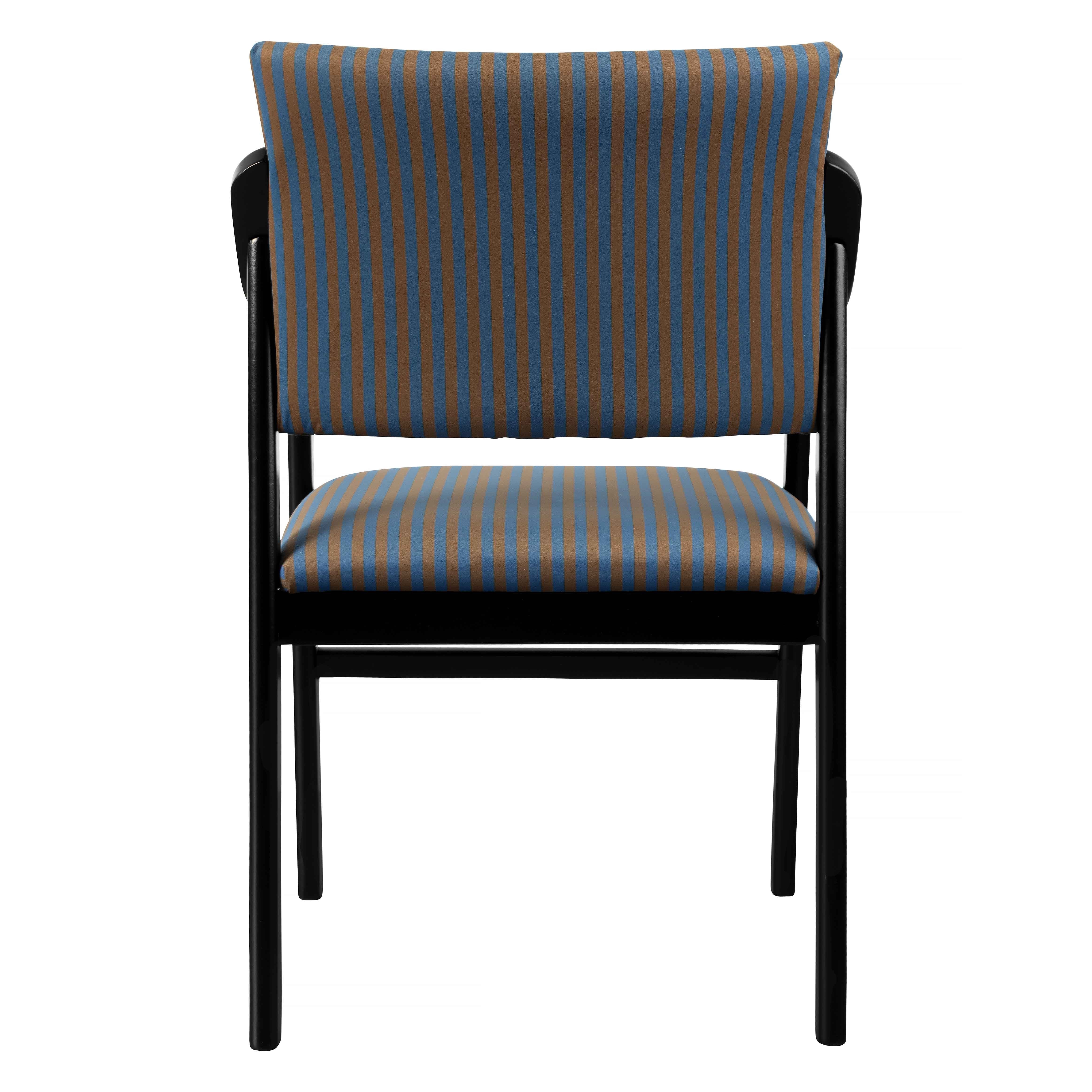 Silla Reposabrazos Etienne Madera Haya Blue & Brown
