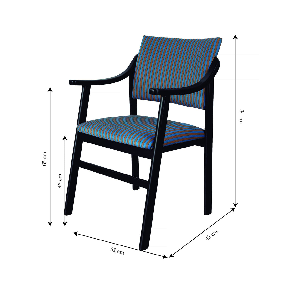Silla Reposabrazos Etienne Madera Haya Blue & Brown