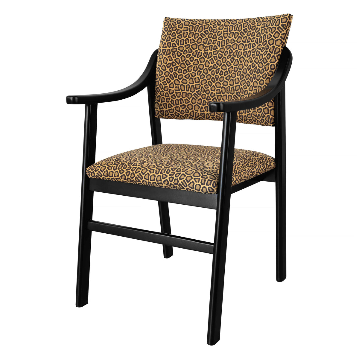 Etienne Beech Wood Leopard Armrest Chair