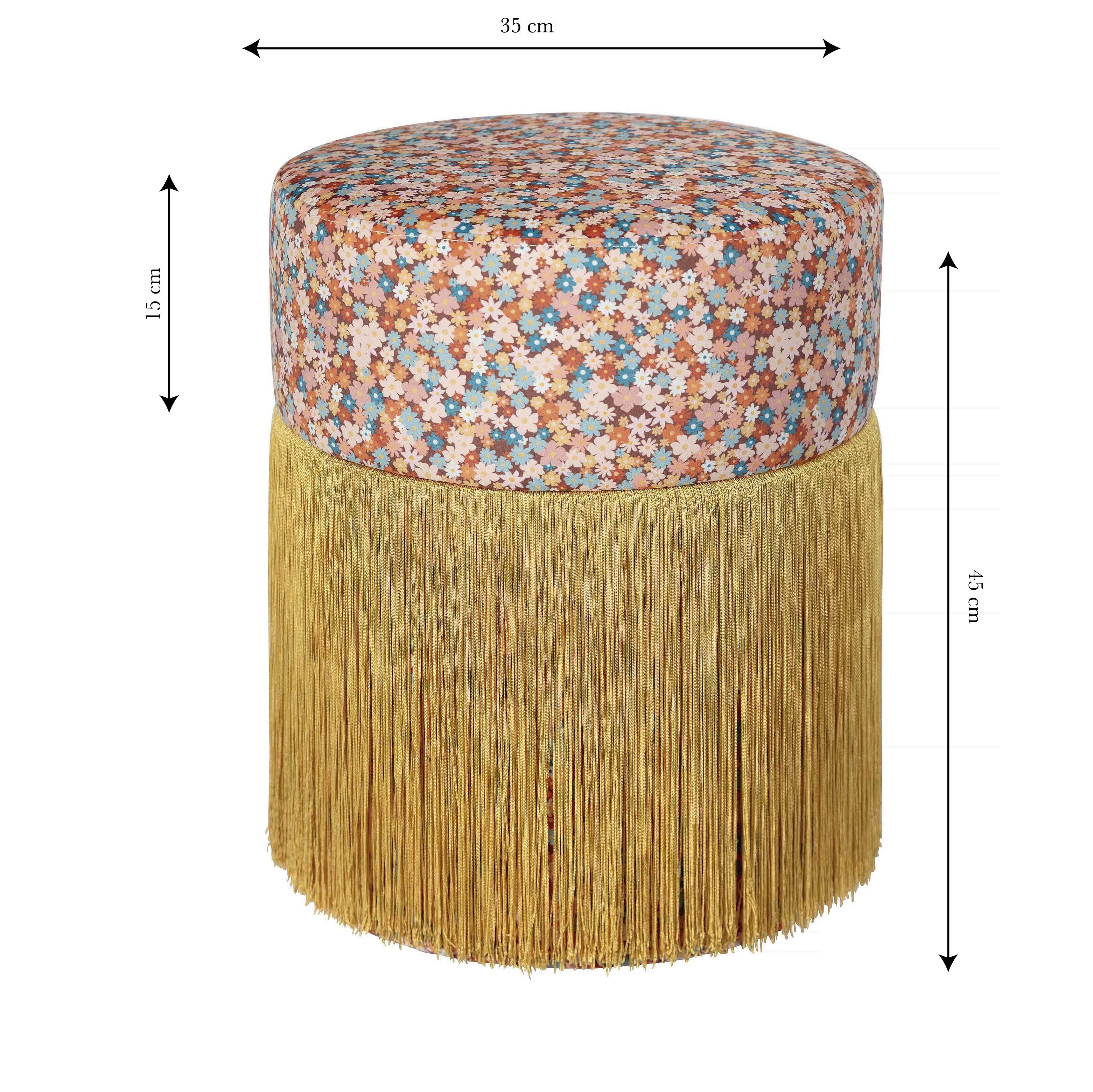 Pouf Ottoman Velvet Funky