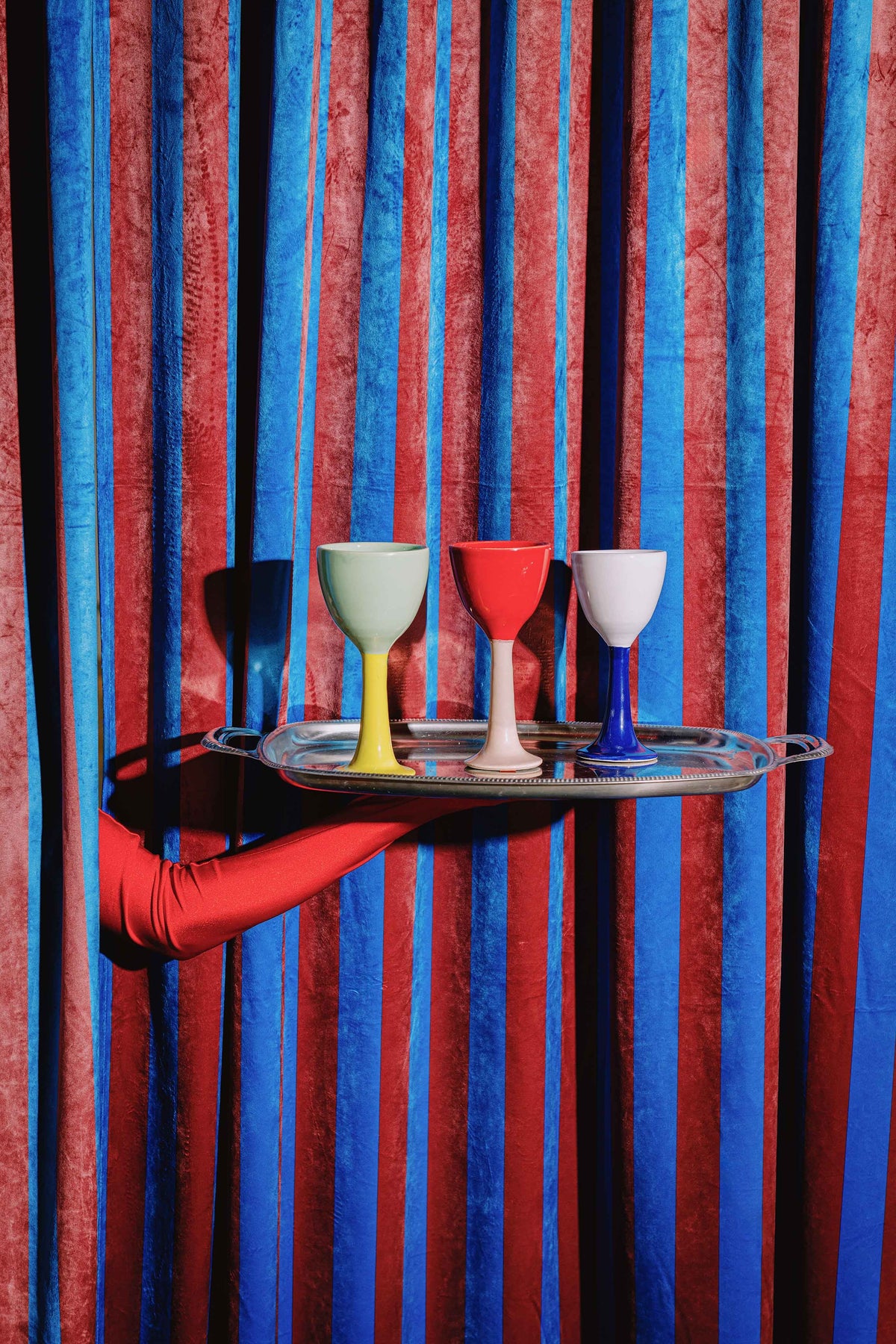Copa de Vino Cerámica Salut Rojo Rosa