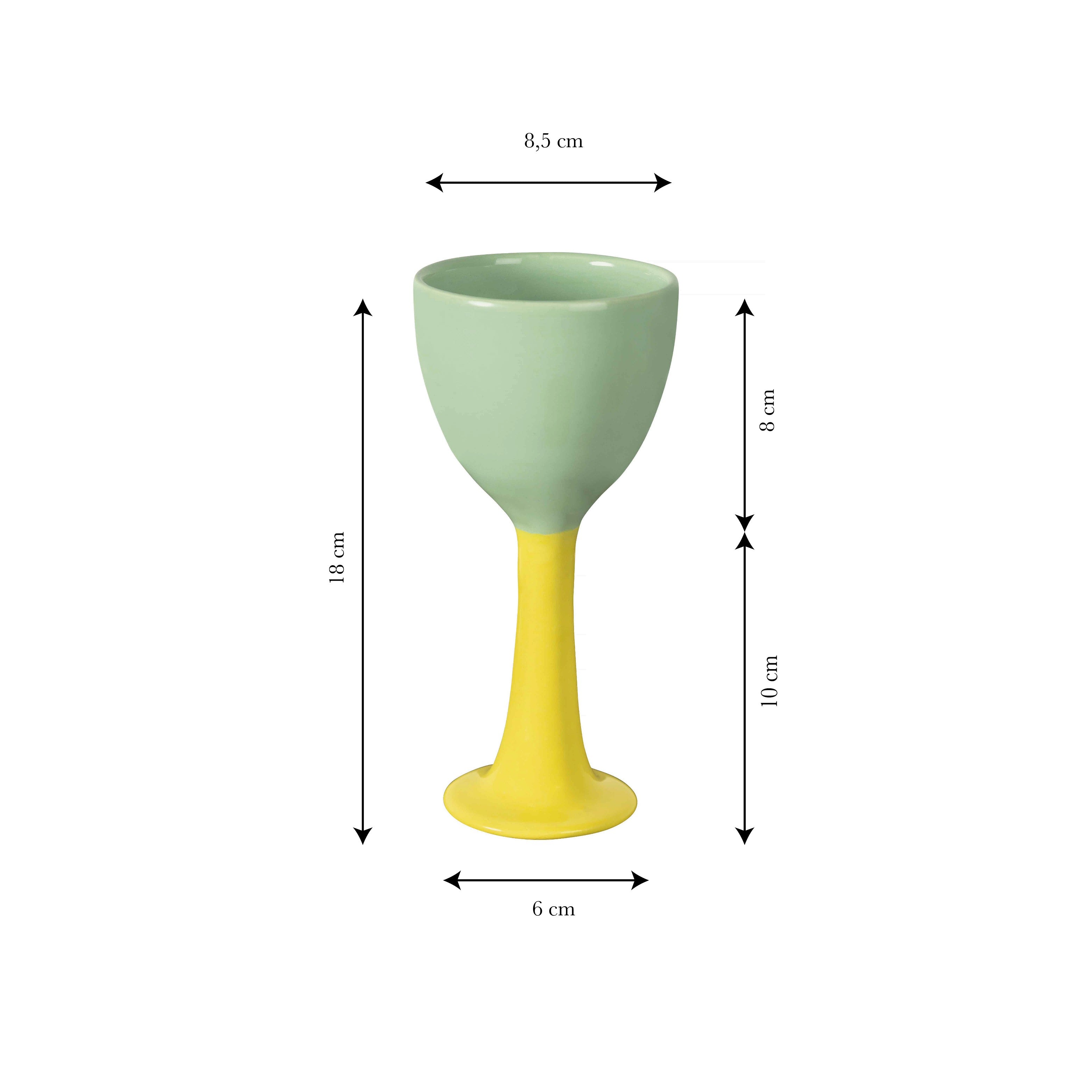 Salut Verde et Amarillo Ceramic Wine Cup