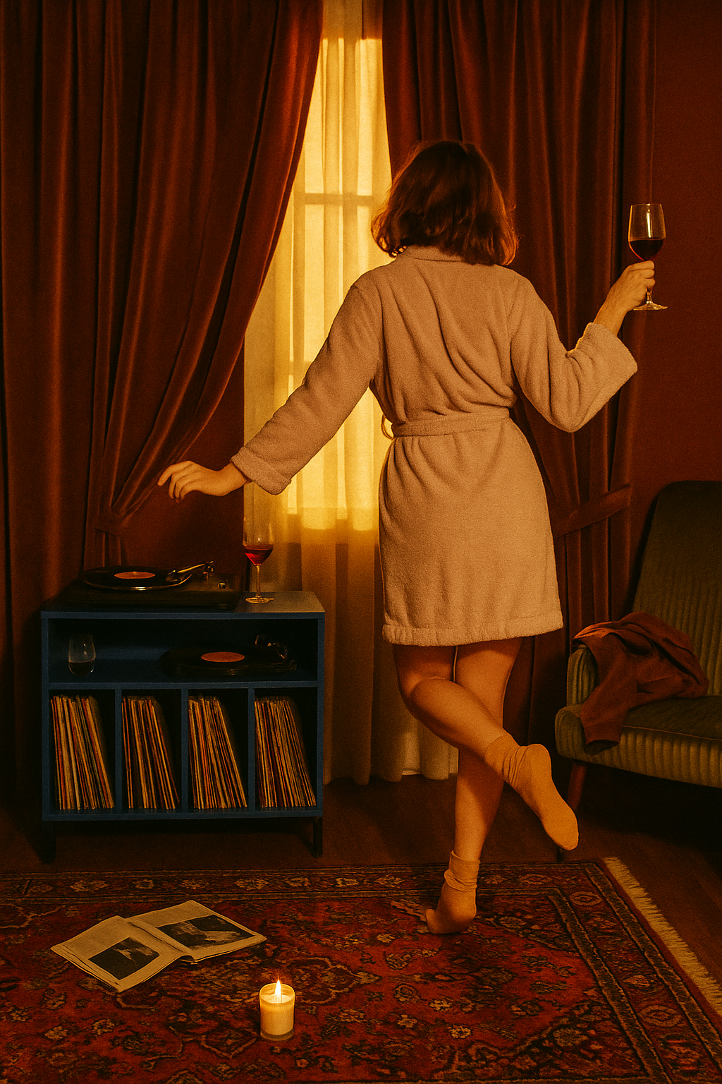 Mueble para vinilos Azul