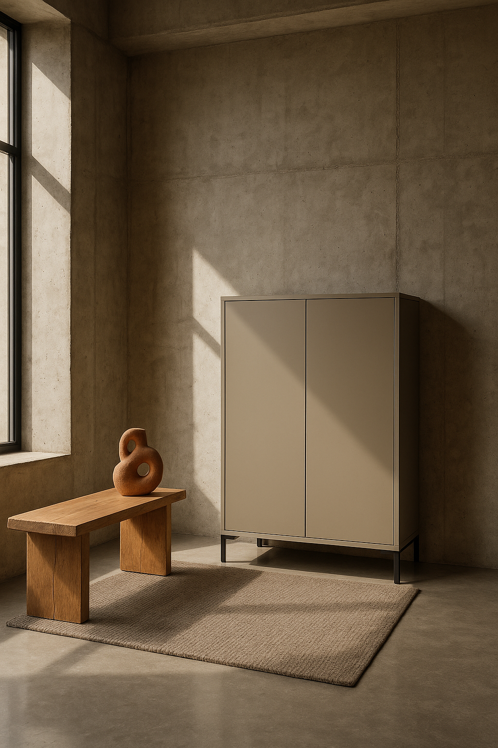 Taupe organizer cabinet