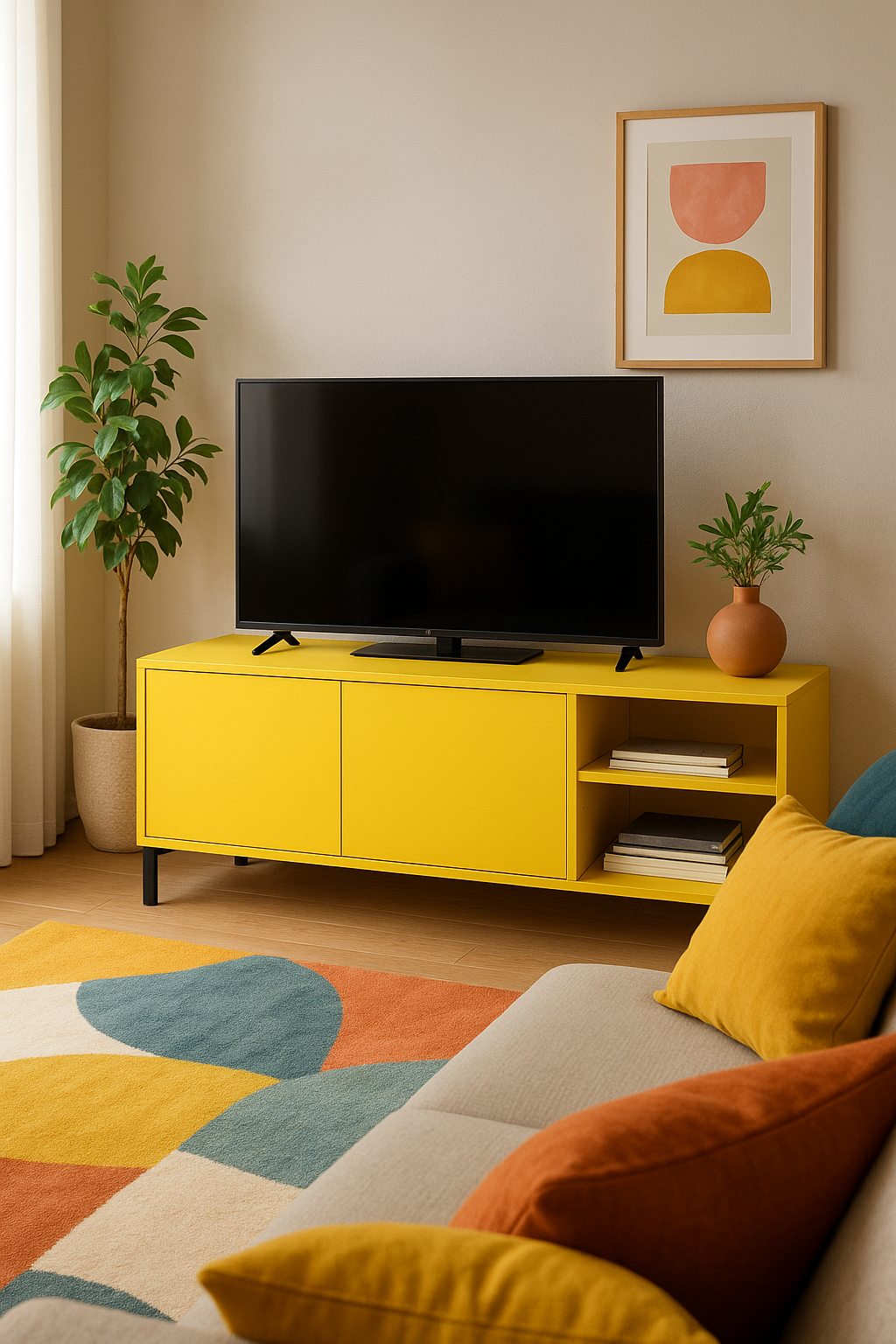 Mueble Tv Amarillo