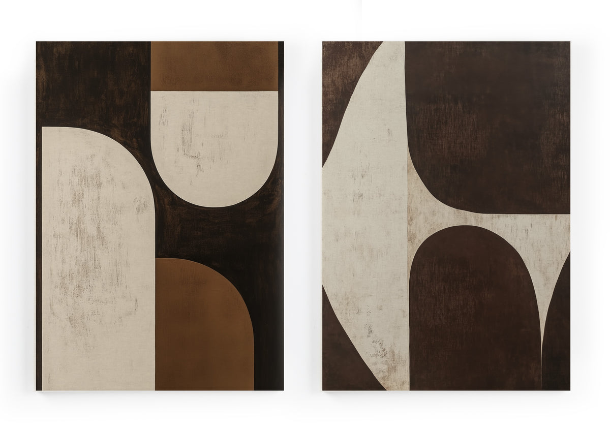 Set Lienzos (2)60x40 (MOCHA GEOMETRIC)