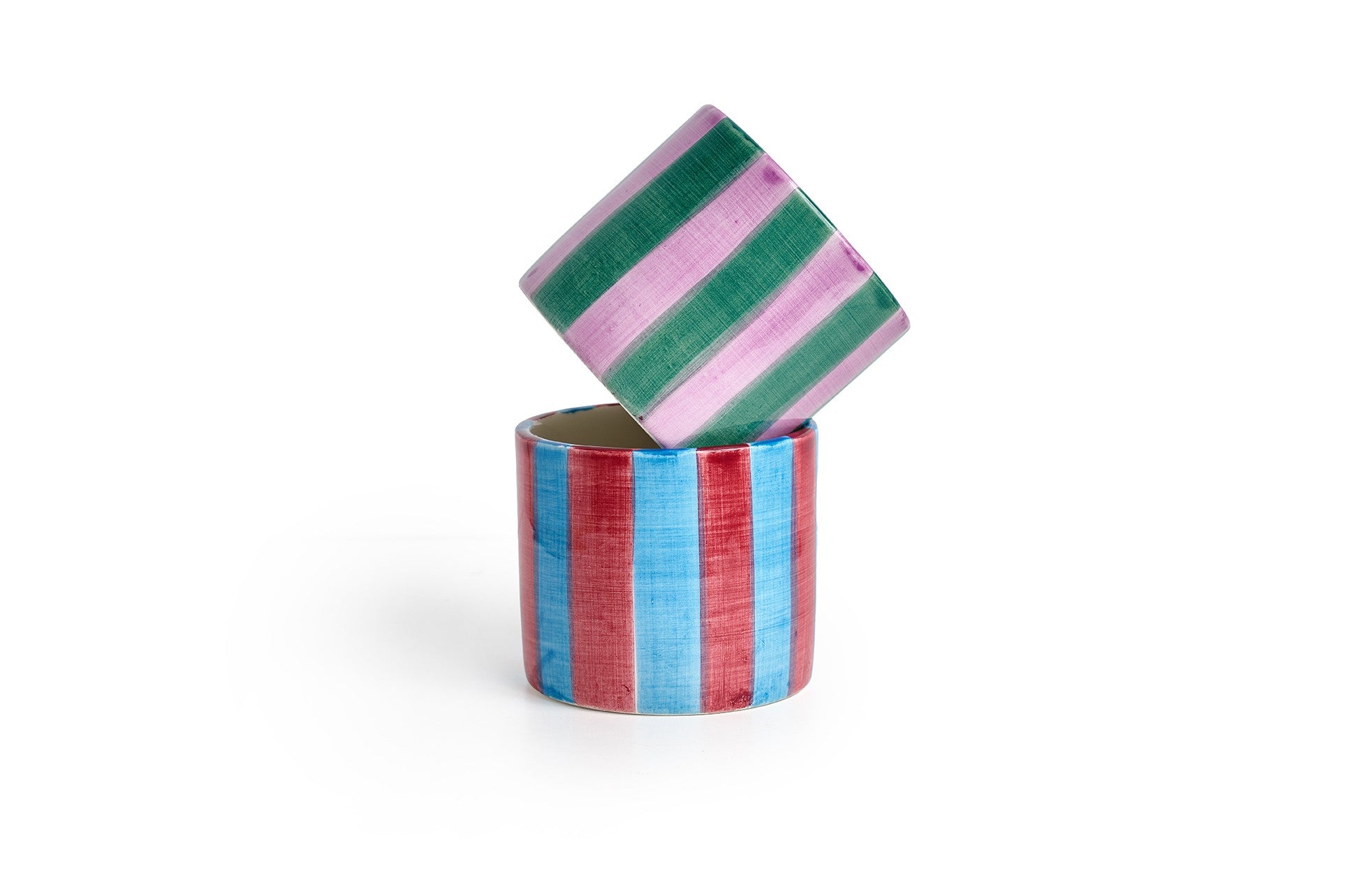 Set Mugs Stripes Purple