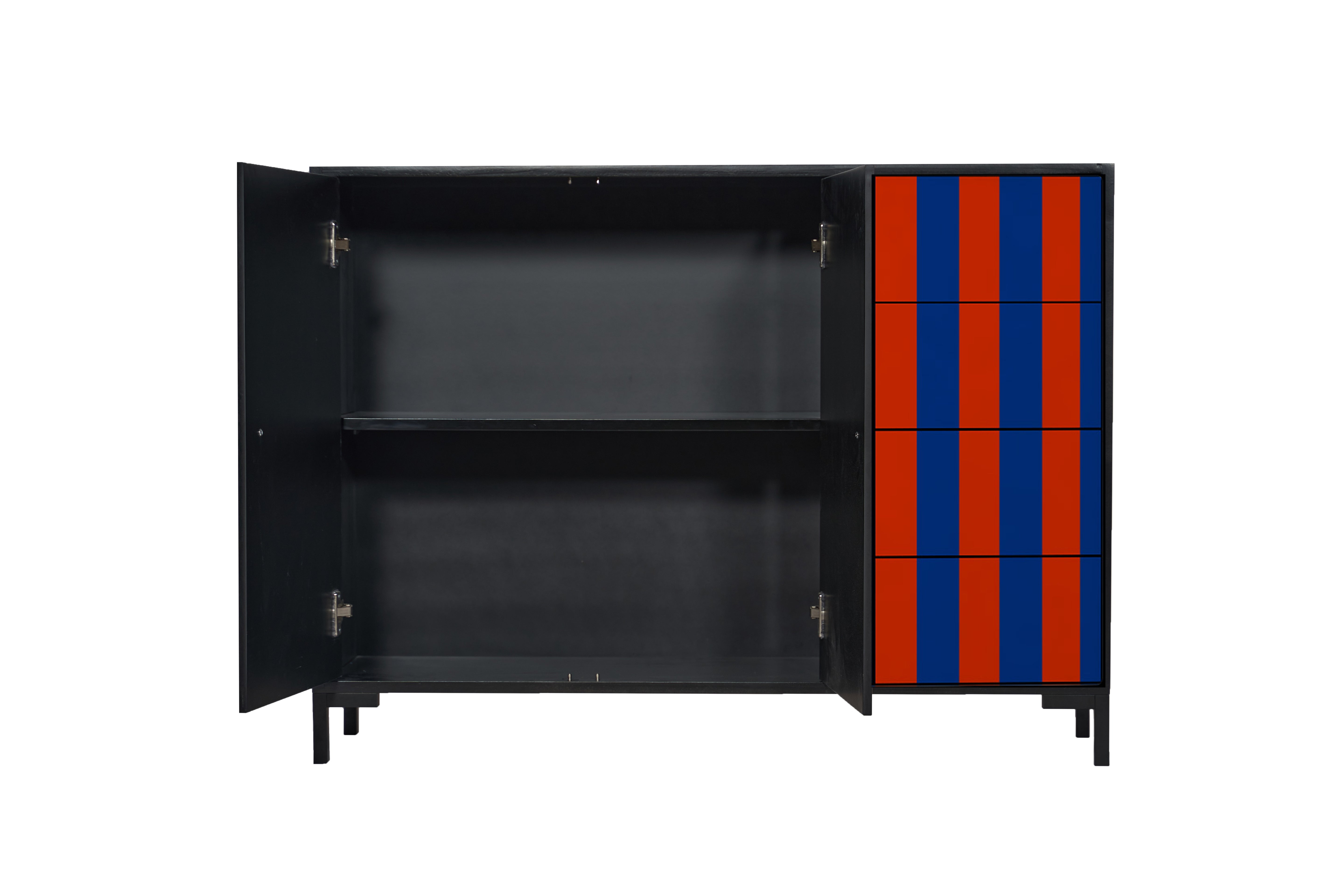 Comoda Wilma rayas Azul y Rojo