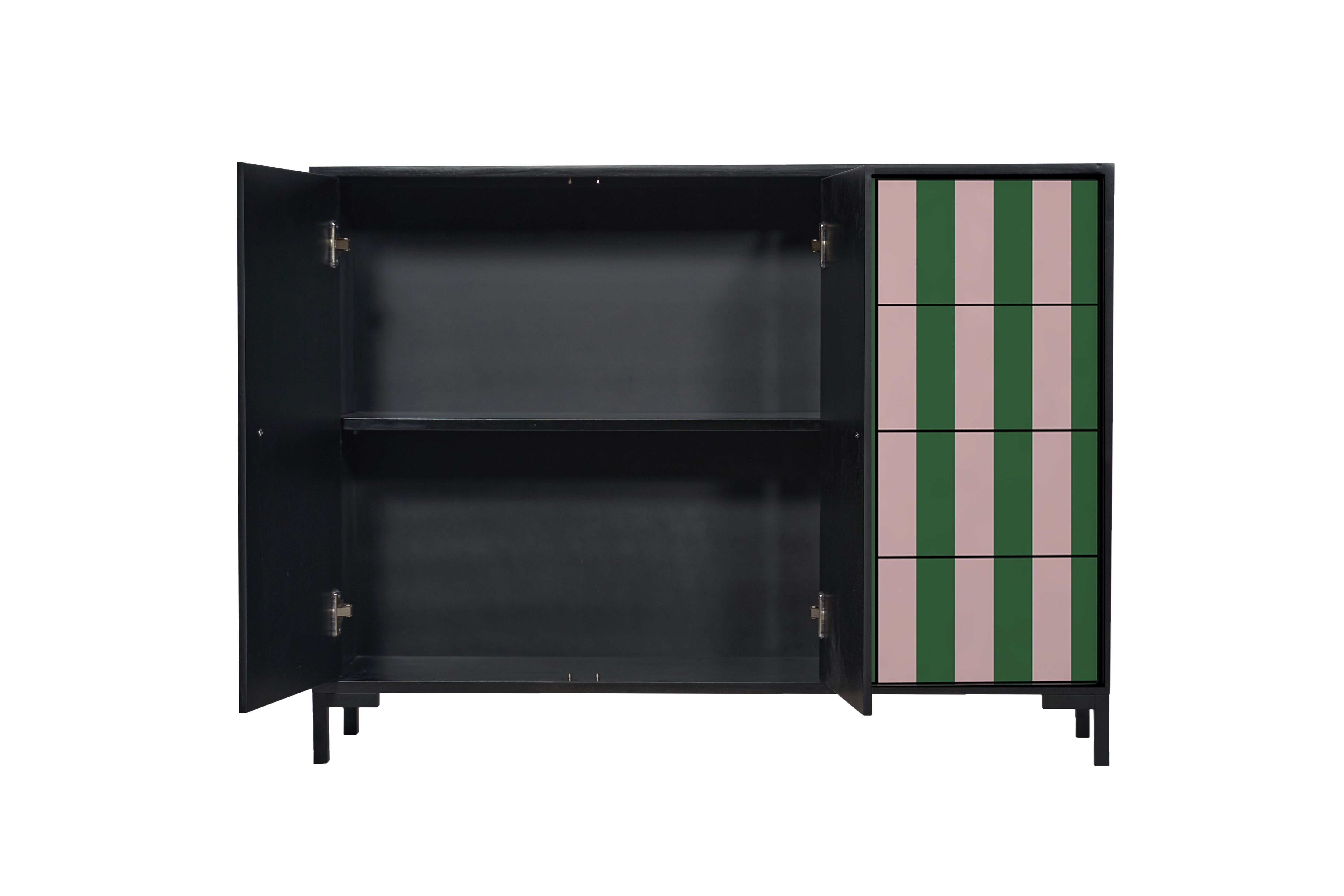 Comoda Wilma Rayas Rosa y Verde