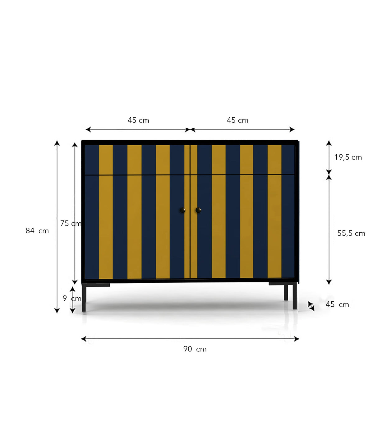 Comoda Alise Amarillo y Azul