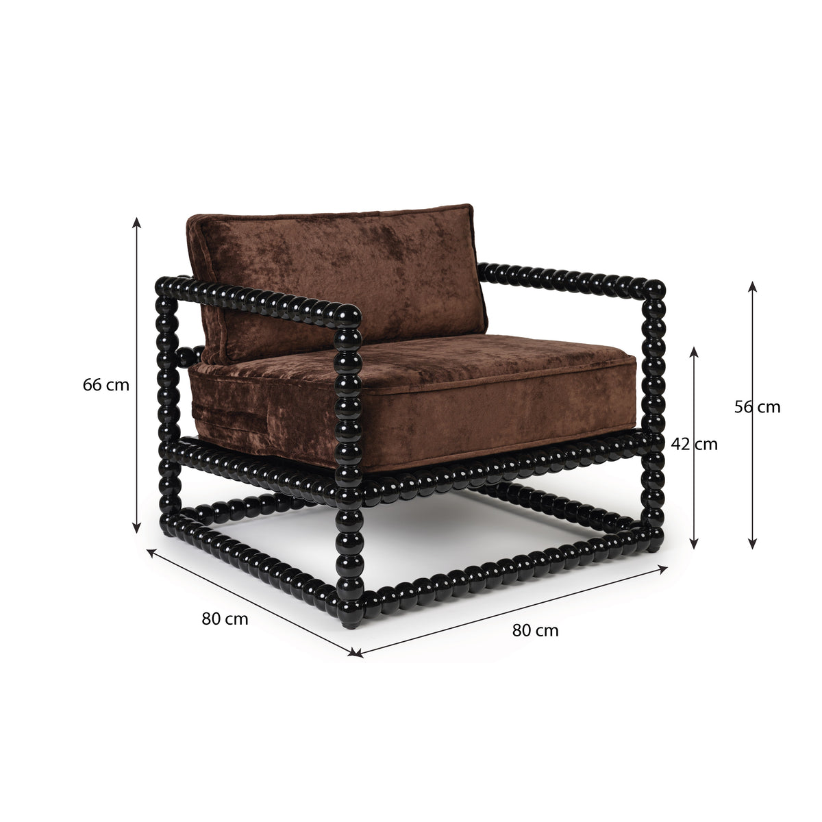 Sillón Buendía Terciopelo Marrón