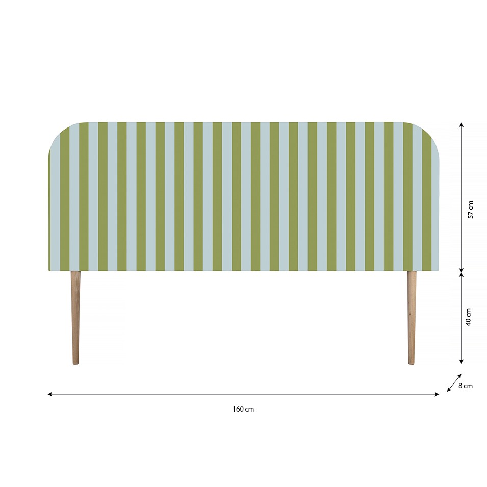 Cabecero Eddie Tapizado Terciopelo Cama 150cm Green-Water
