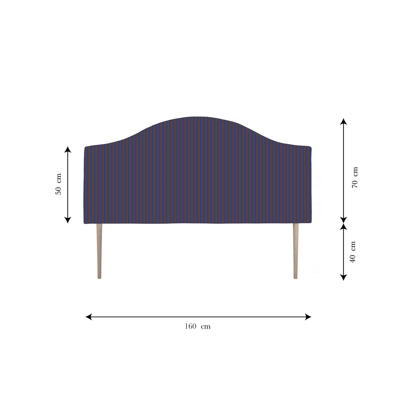 Cabecero Suzanne Tapizado Terciopelo Cama 150cm Blue- Tobacco