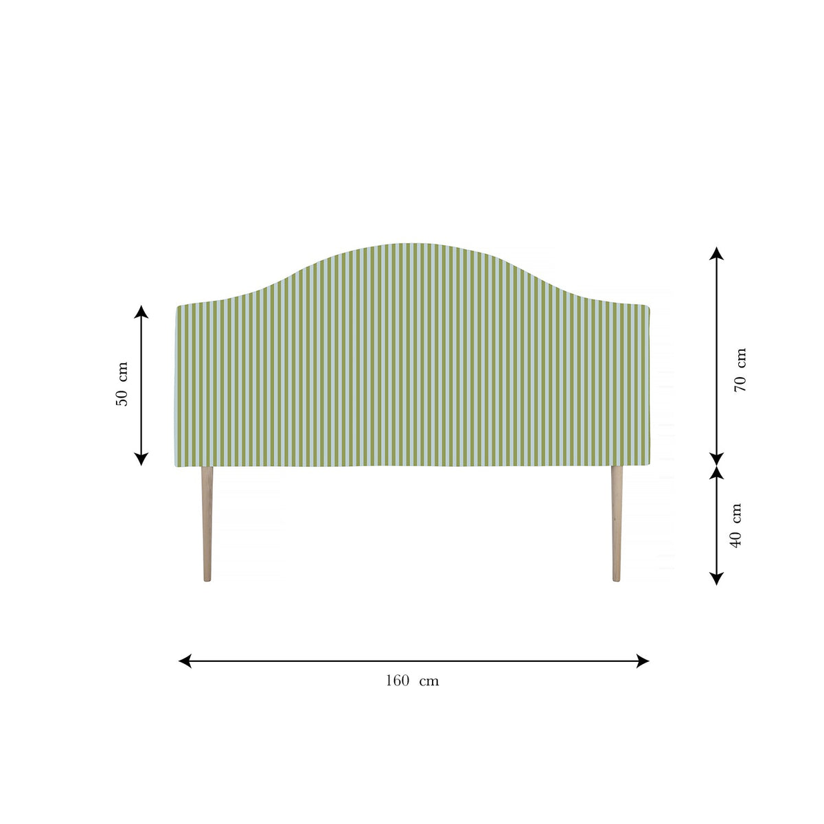 Cabecero Suzanne Tapizado Terciopelo Cama 150cm Green-Water