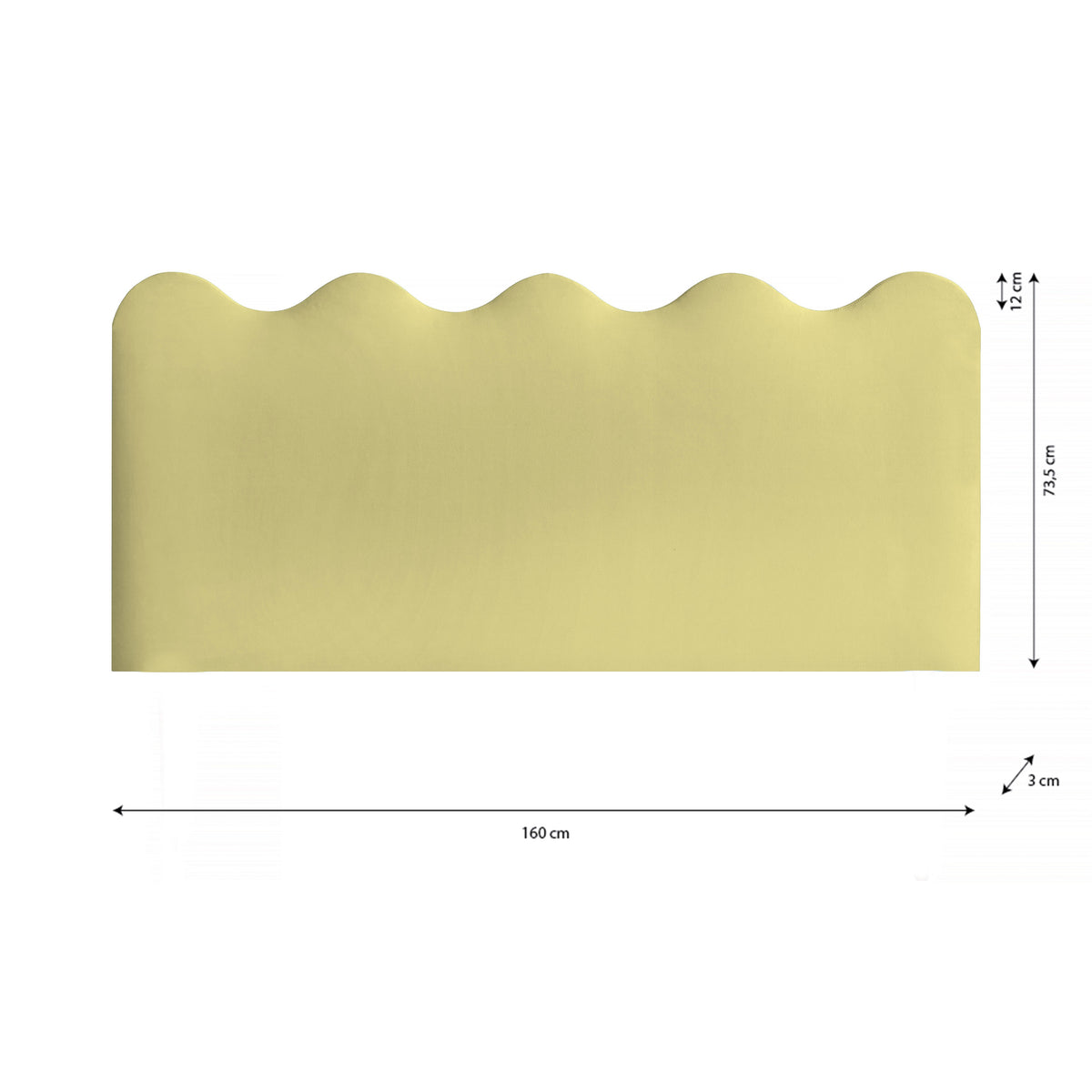 Cabecero Wavy Tapizado Terciopelo Cama 150cm Lemonade