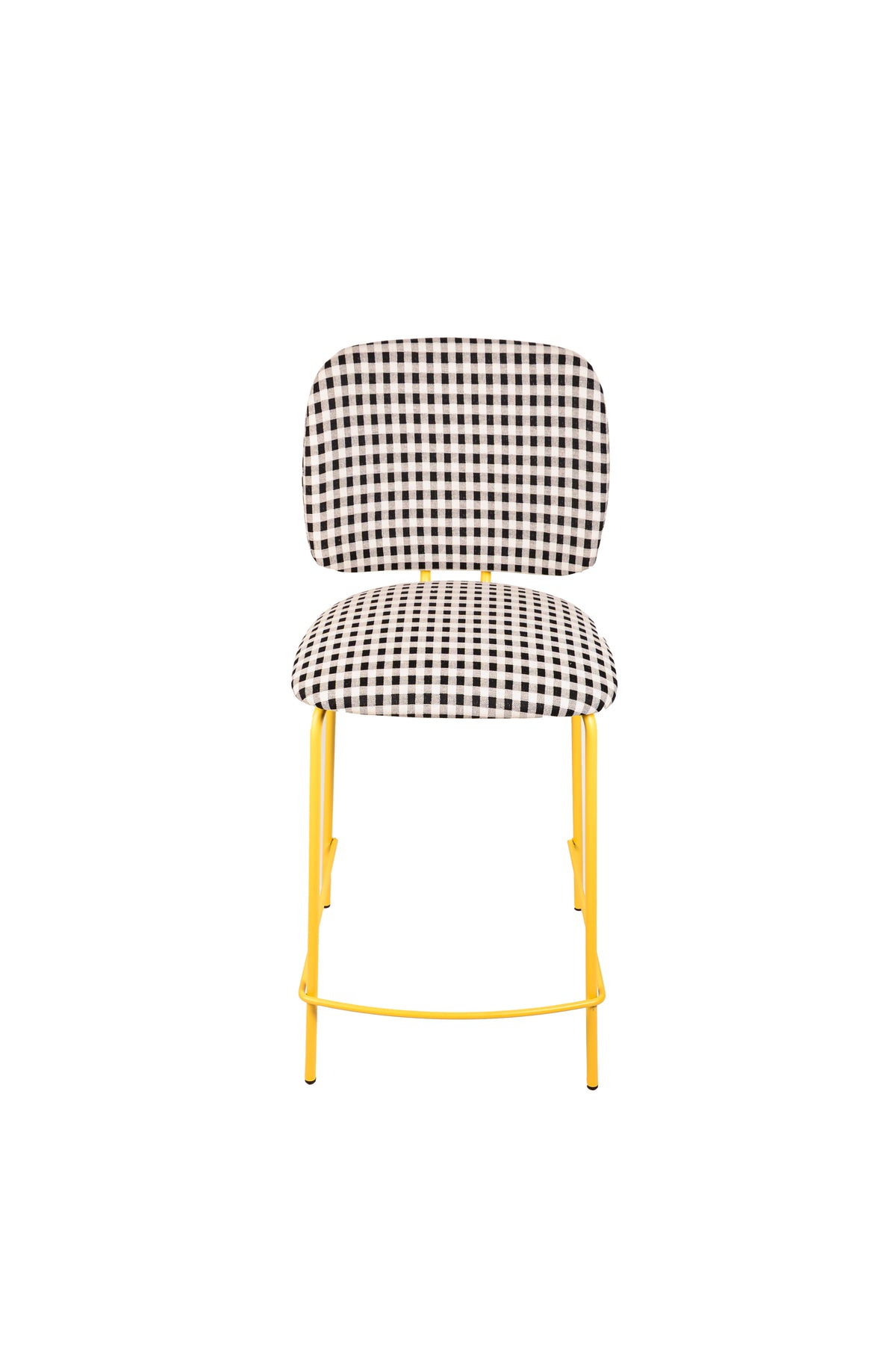 Taburete Clarita Amarillo Tapizado Vichy
