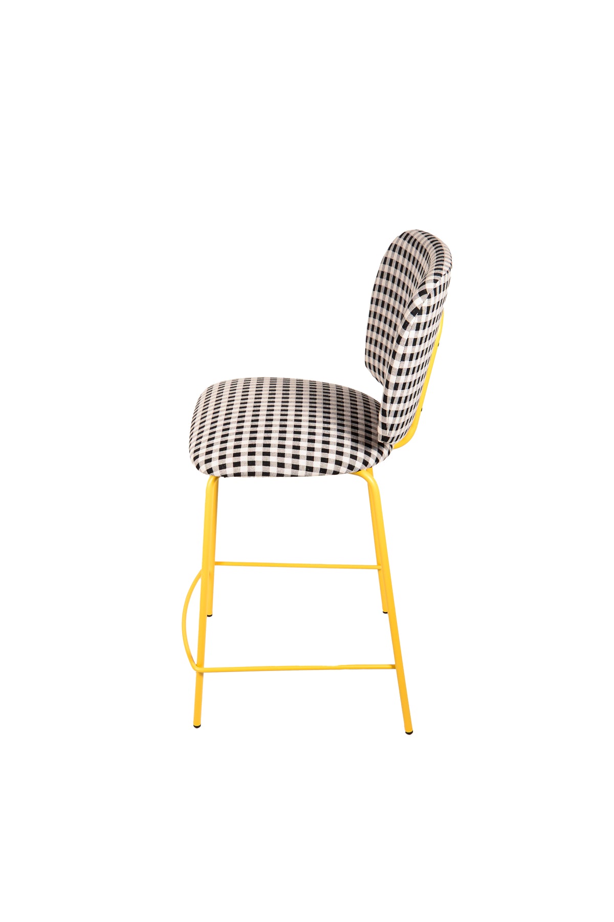 Taburete Clarita Amarillo Tapizado Vichy