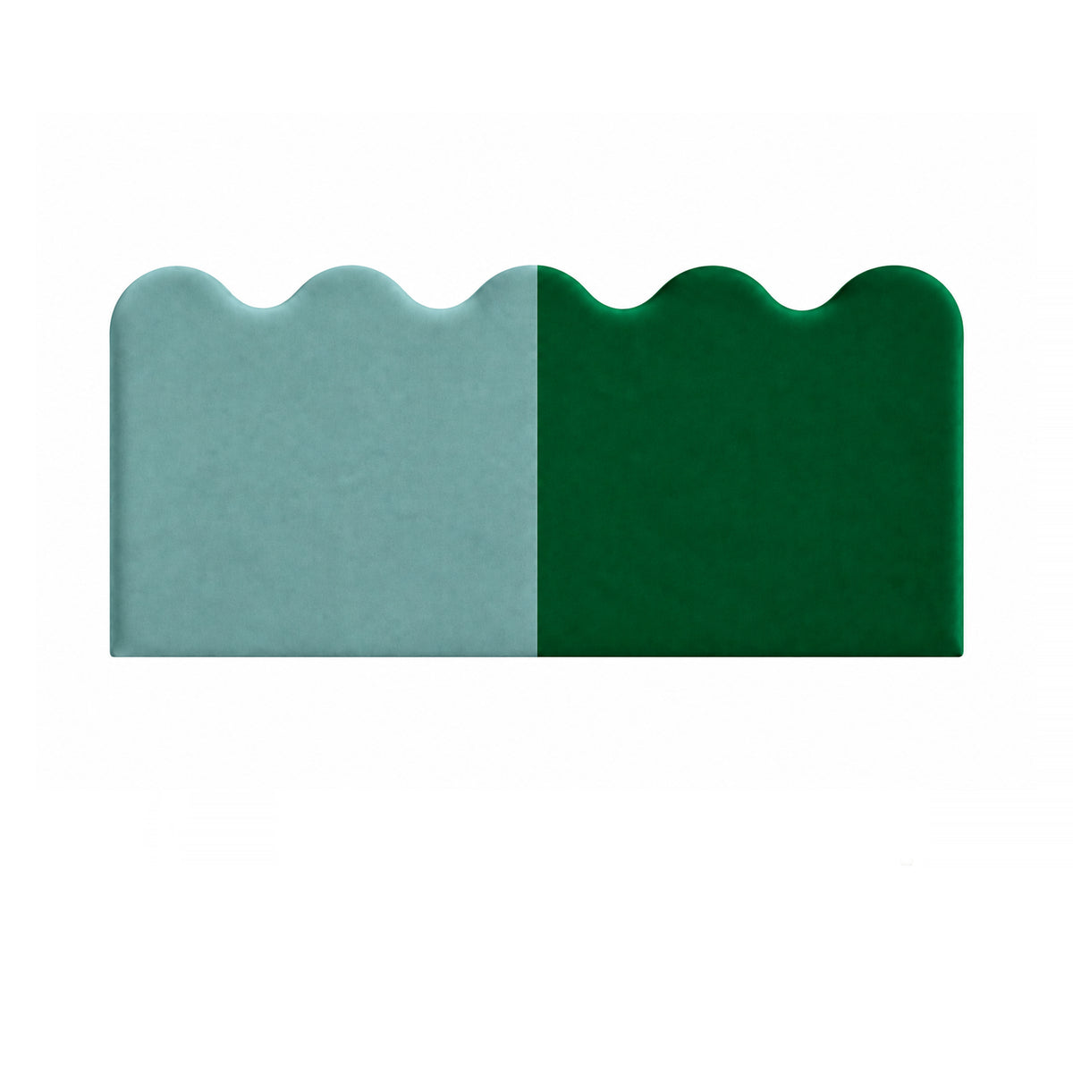Cabecero Wavy Tapizado Terciopelo Cama Duo Mist-Forest PRE-ORDER