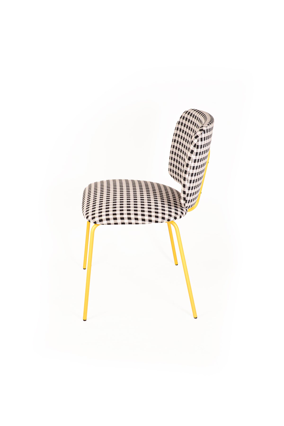 Silla Clarita Amarilla Tapizado Vichy