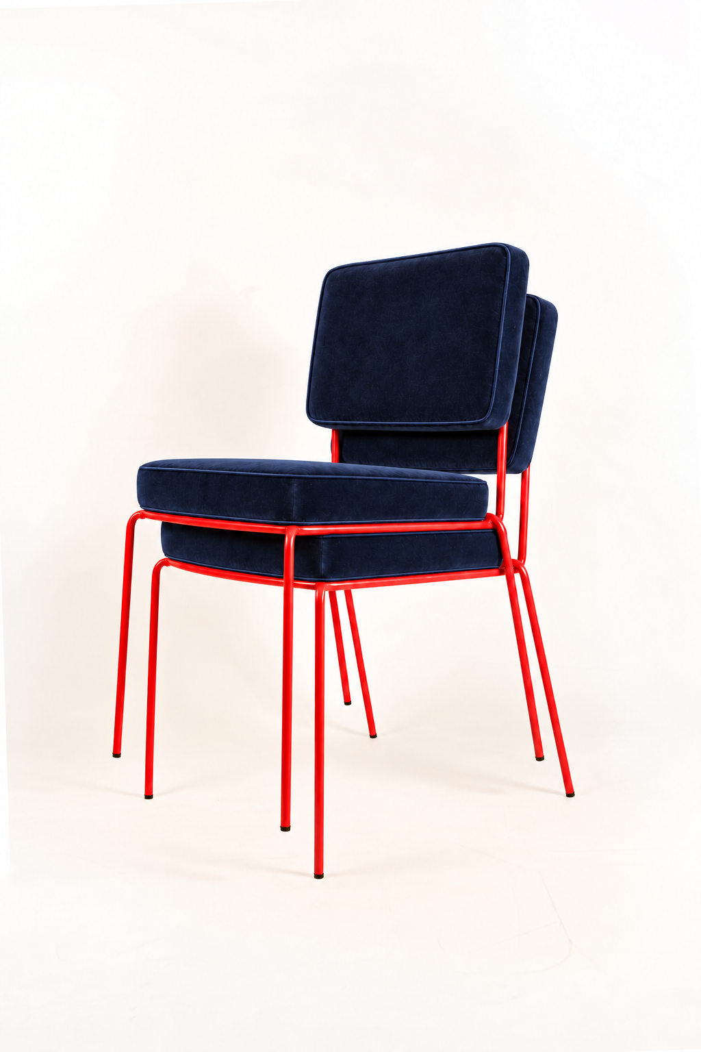 Silla Maura Roja Tapizado Velvet Azul PRE-ORDER